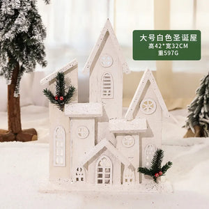 Glowing Wooden Christmas House Decor
