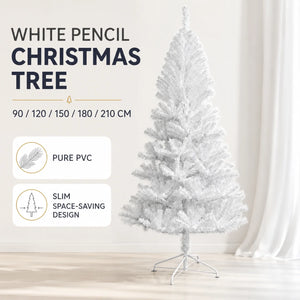 White Artificial Christmas Tree with Metal Stand