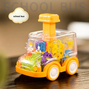 Baby Pull-Back Gear Car Toy | Cartoon Transparent Toy for Kids