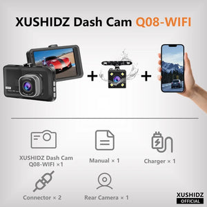 XUSHIDZ 1080P HD Car Dash Cam – Night Vision & Loop Recording