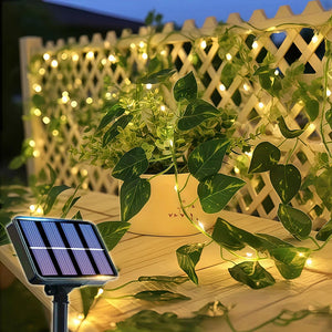 50/100 LED Solar Ivy String Lights, 8 Modes for Garden, Wedding & Christmas Decor