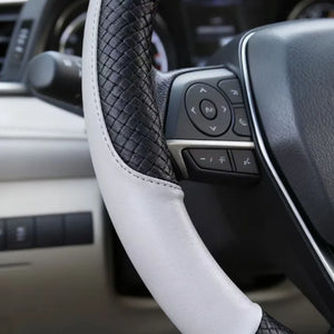 Universal Microfiber Leather Steering Wheel Cover – Anti-Slip, 38cm