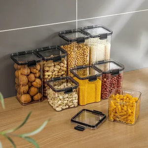 Stackable Plastic Food Storage Containers – Airtight Kitchen Jars