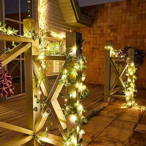 50/100 LED Solar Ivy String Lights, 8 Modes for Garden, Wedding & Christmas Decor
