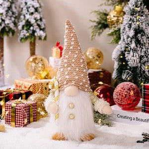 LED Christmas Gnome Plush Doll – Festive Table Decor