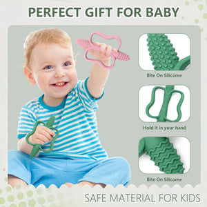 Writing Baby Silicone Teething Toy with Easy-Grip Handle