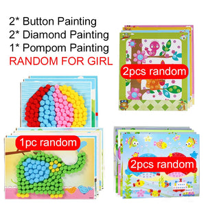 DIY Sticker Craft Kit for Kids Ages 3-6, Creative Educational Art Toy