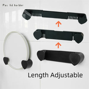 Wall-Mounted Pot Lid Holder – Plastic Kitchen Organizer Rack