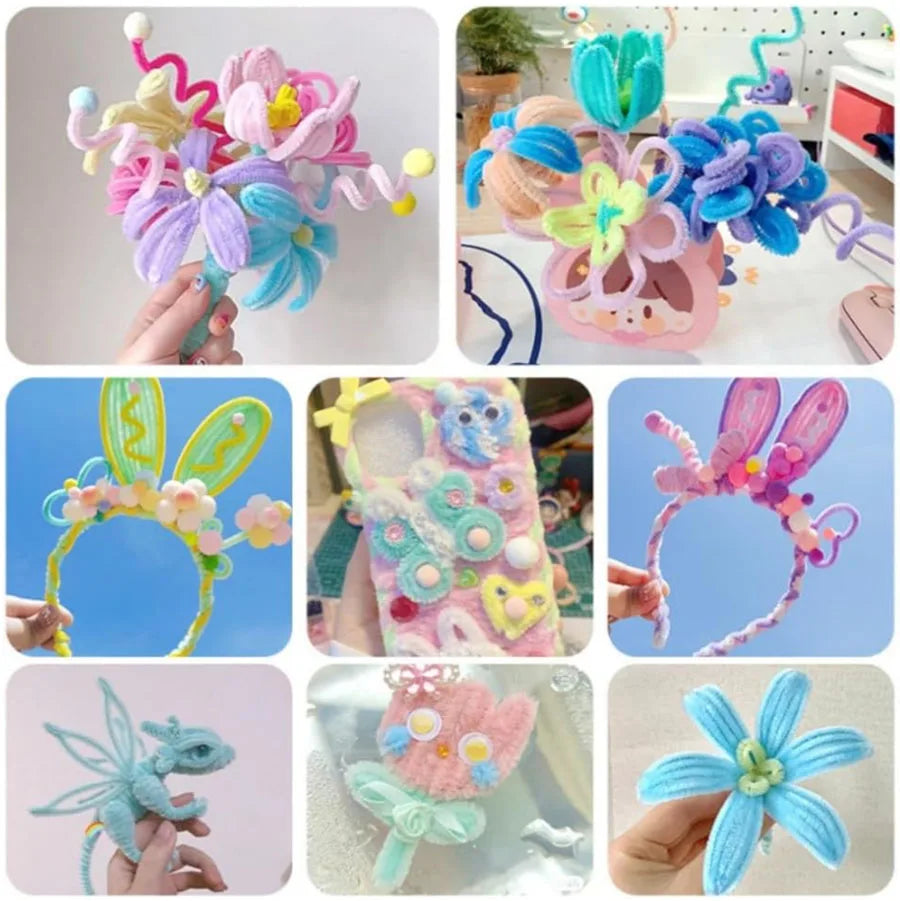 Colorful Chenille Pipe Cleaners – DIY Craft Wires for Kids & Handmade Art