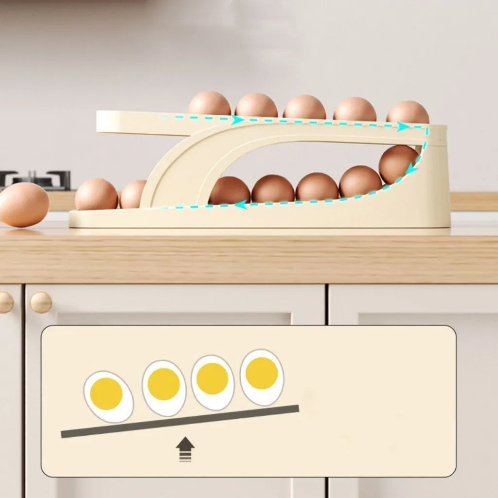 2-Tier Automatic Egg Dispenser – Countertop Kitchen Organizer