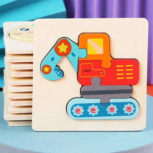 Kids 3D Wooden Animal Puzzle, Educational Jigsaw Toy