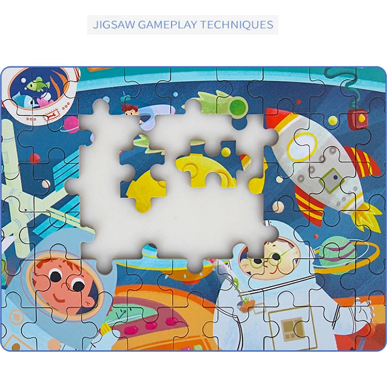 SEO Title: 60-Piece Wooden Puzzle Toys for Kids – Educational Animal & Vehicle Jigsaw
