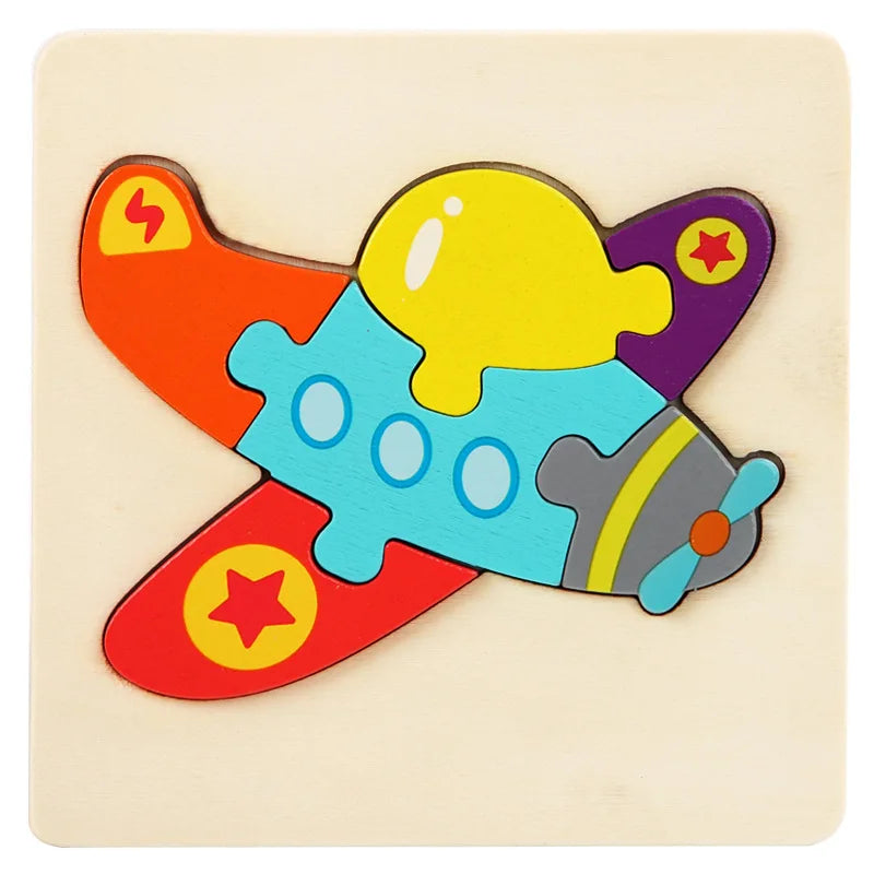 Kids 3D Wooden Animal Puzzle, Educational Jigsaw Toy