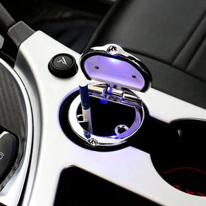 Universal Car Ashtray with LED Light – Covered Interior Accessory