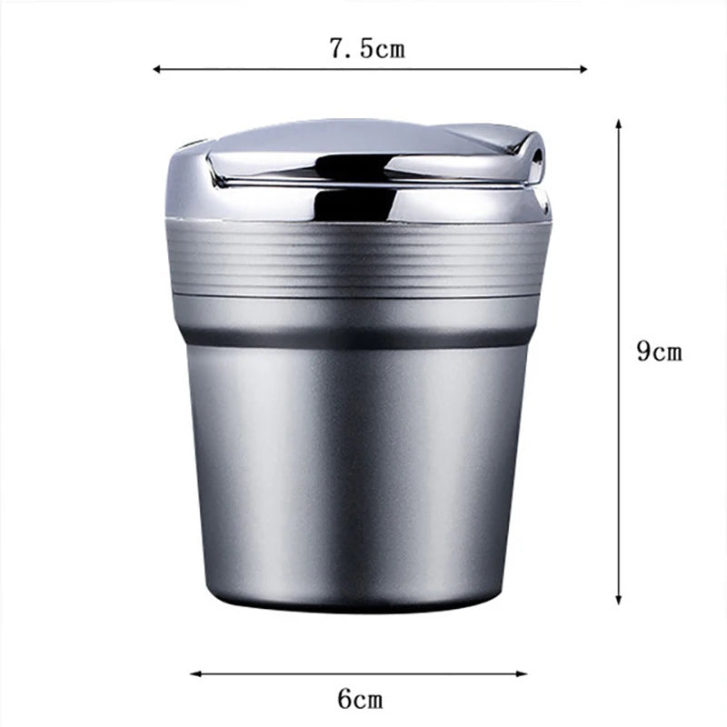 Universal Car Ashtray with LED Light – Covered Interior Accessory
