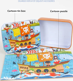 SEO Title: 60-Piece Wooden Puzzle Toys for Kids – Educational Animal & Vehicle Jigsaw