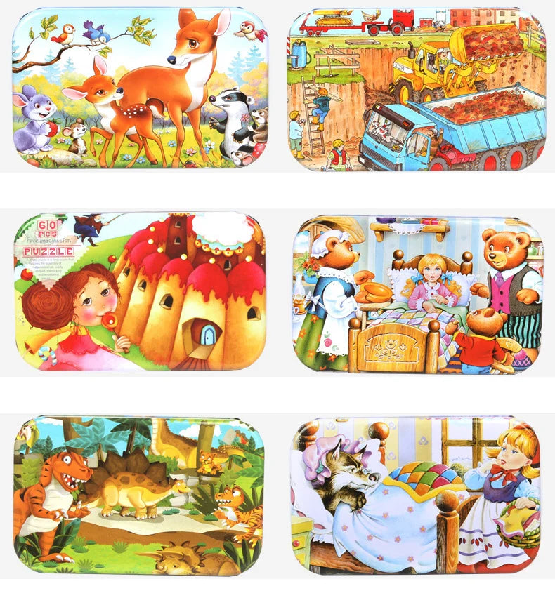 SEO Title: 60-Piece Wooden Puzzle Toys for Kids – Educational Animal & Vehicle Jigsaw