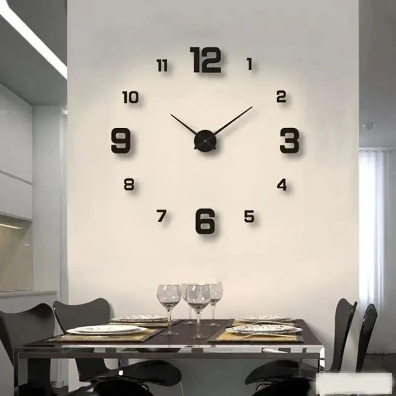 DIY Frameless Wall Clock Decal – Silent Modern Wall Decor