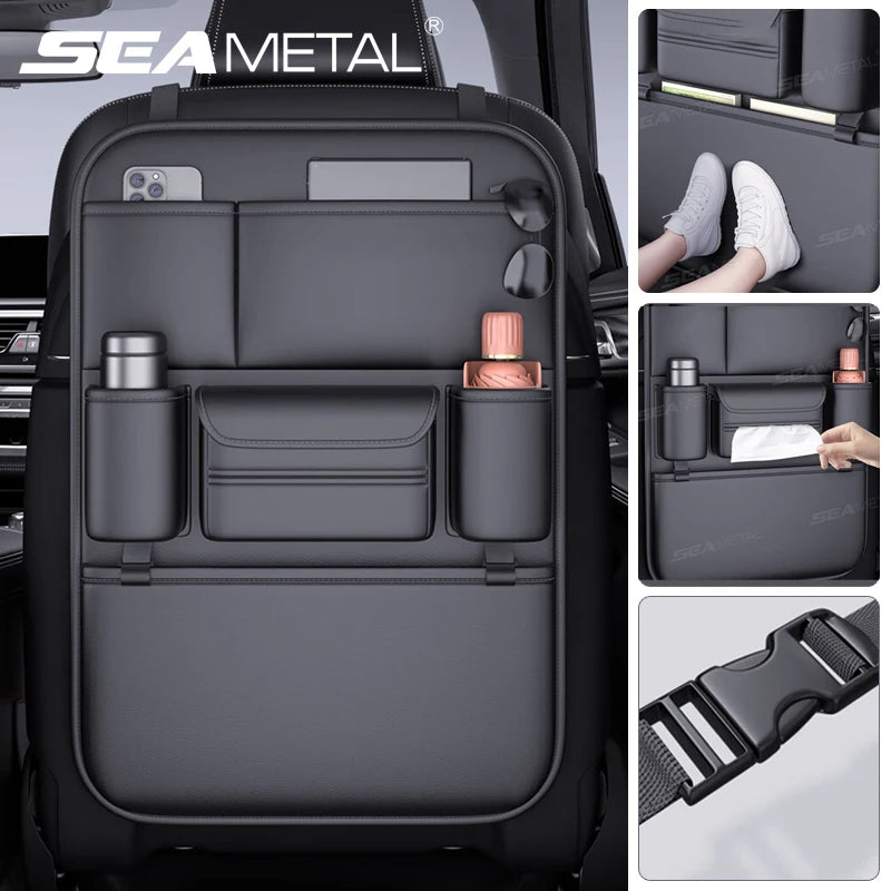 SEAMETAL 6-Pocket Car Seat Back Organizer – Waterproof Storage Bag