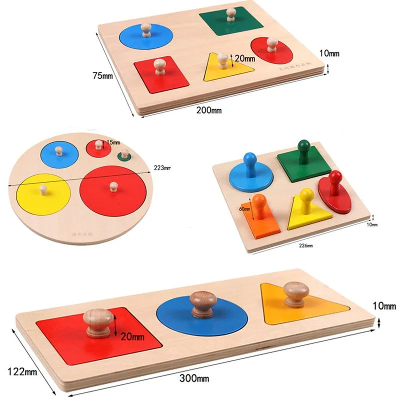Wooden Montessori Shape Sorting Puzzle – Educational Learning Toy for Toddlers