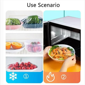 Disposable Food Covers – Elastic Plastic Wrap for Fresh Food Storage