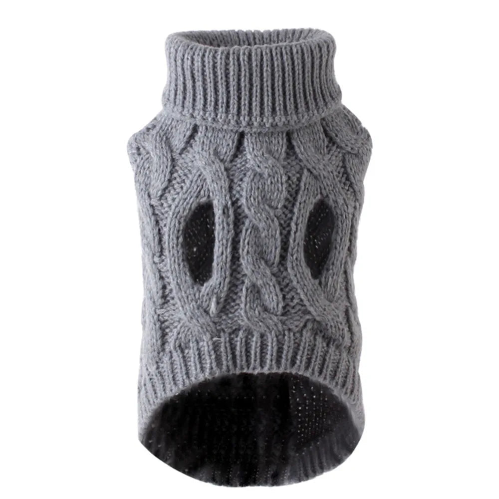 Warm Knitted Dog Sweater for Small Pets – Autumn & Winter