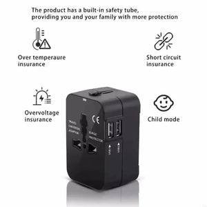Universal Travel Adapter with Dual USB Ports – Worldwide Charger