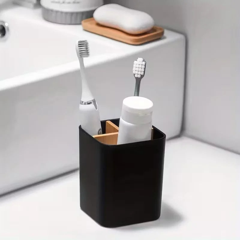 3-Compartment Toothbrush & Toothpaste Organizer