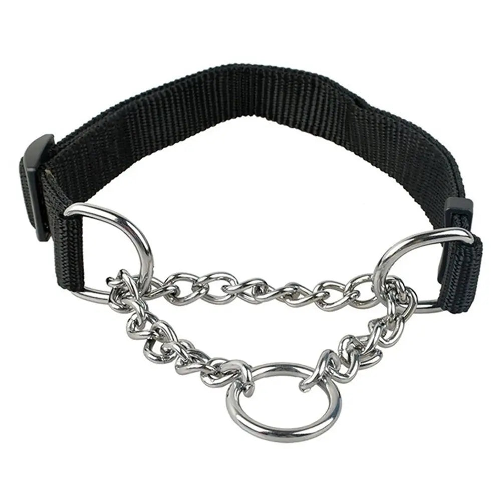 Nylon Half-Check Pet Collar – Outdoor Training Collar for Dogs & Cats