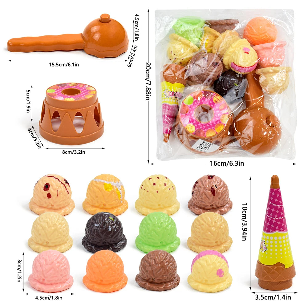 Kids Pretend Play Ice Cream Toy Set – Educational Kitchen Toy for Toddlers