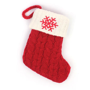 Personalized Christmas Stocking Boots, Knitted Xmas Tree Ornaments with Snowflake Letters