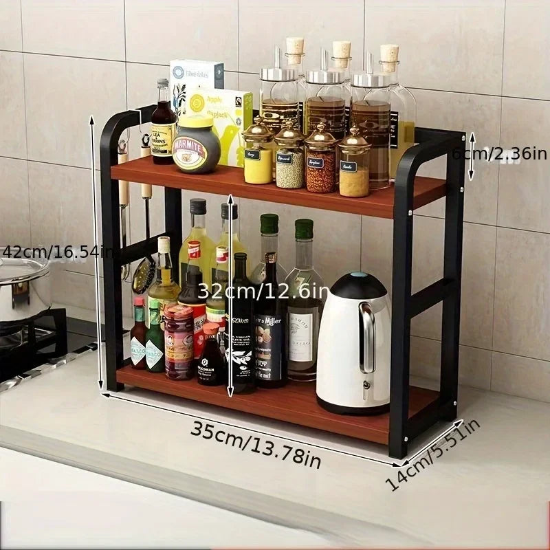 2-Tier Metal Countertop Shelf – Space-Saving Kitchen Organizer