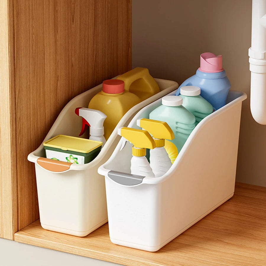 Under Sink Organizer with Wheels – Plastic Storage Basket