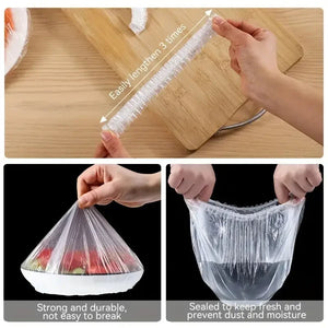 100PCS Disposable Food Covers – Plastic Bowl & Food Wrap