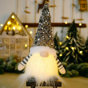 Glowing Knitted Gnome Doll with LED Light – Christmas Decoration Gift