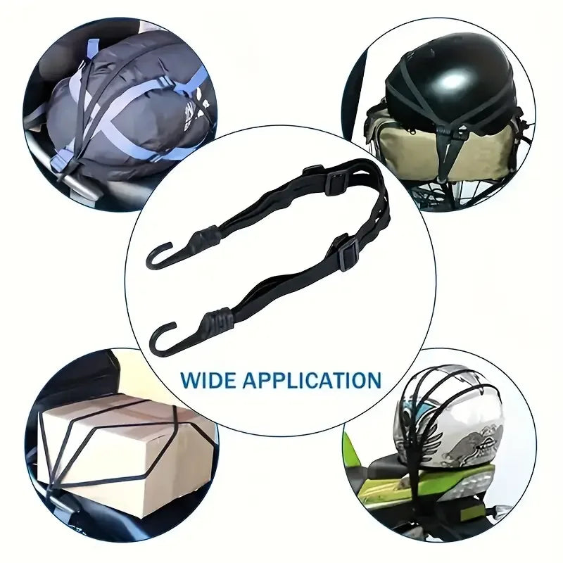 Motorcycle Helmet Cargo Net with Safety Hooks – Elastic Luggage Mesh