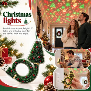 USB Christmas Tree Projection Light