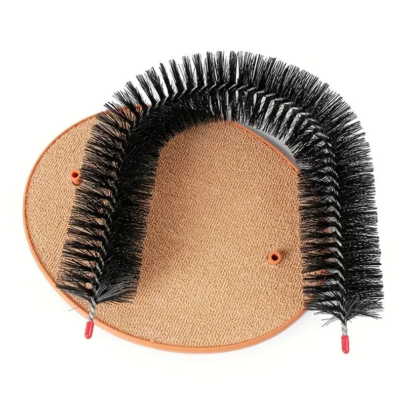 Interactive Cat Grooming Arch – Massage Brush & Scratching Pad Toy
