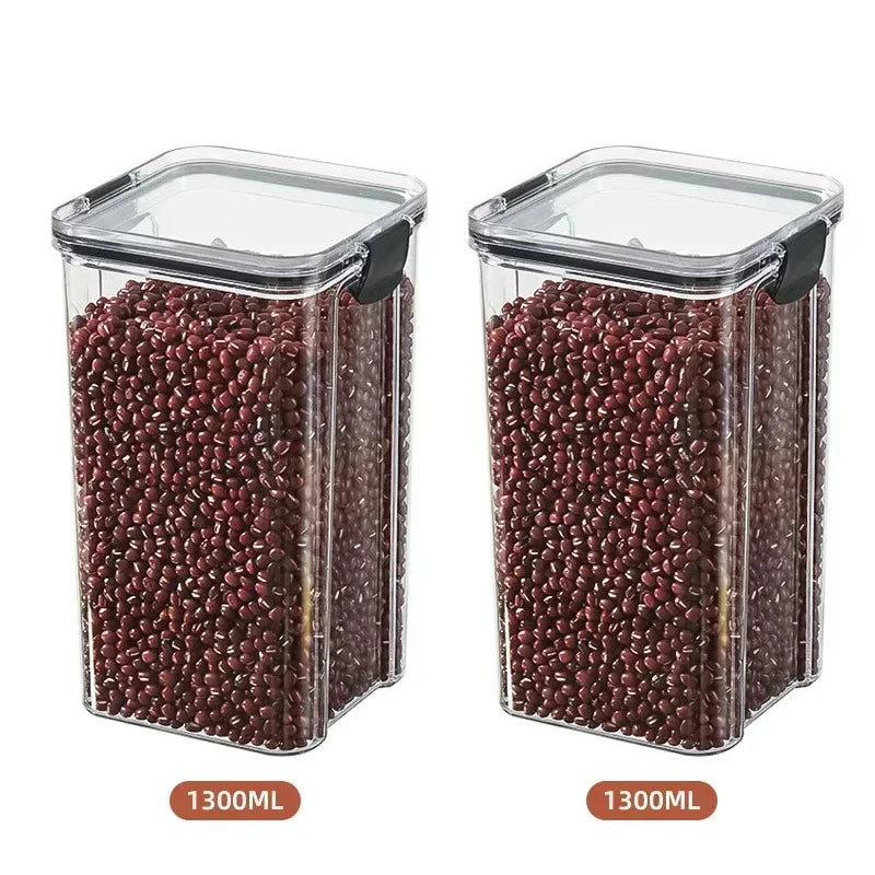 Stackable Plastic Food Storage Containers – Airtight Kitchen Jars