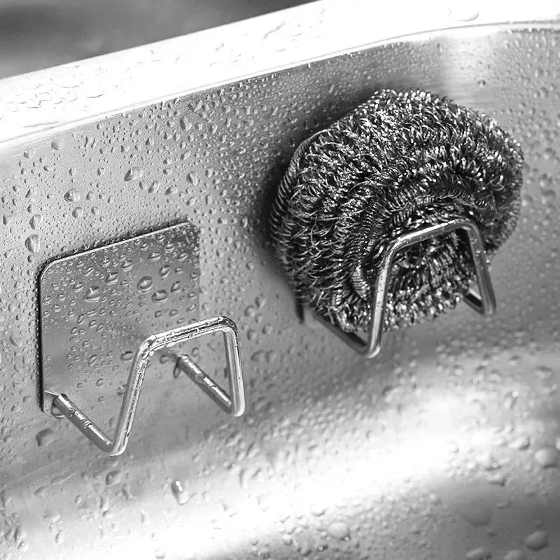 Stainless Steel Sponge Holder – Self-Adhesive Kitchen Sink Organizer