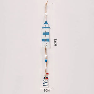 Mediterranean Wooden Lighthouse & Sailboat Wall Decor