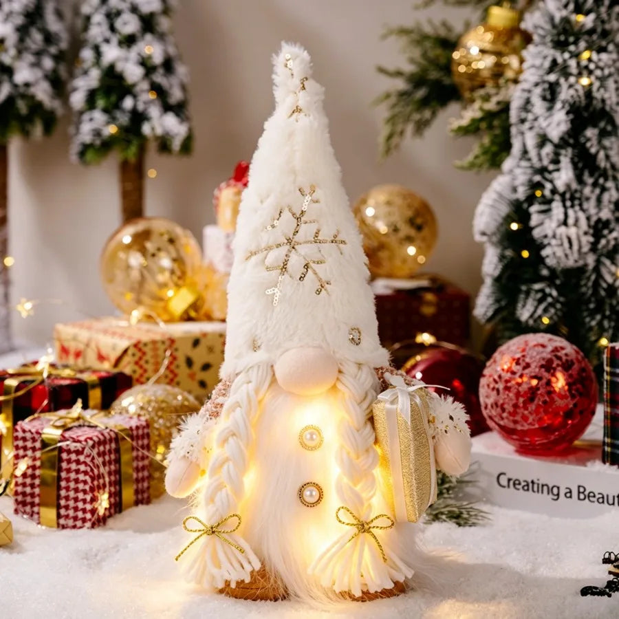 Glowing Knitted Gnome Doll with LED Light – Christmas Decoration Gift