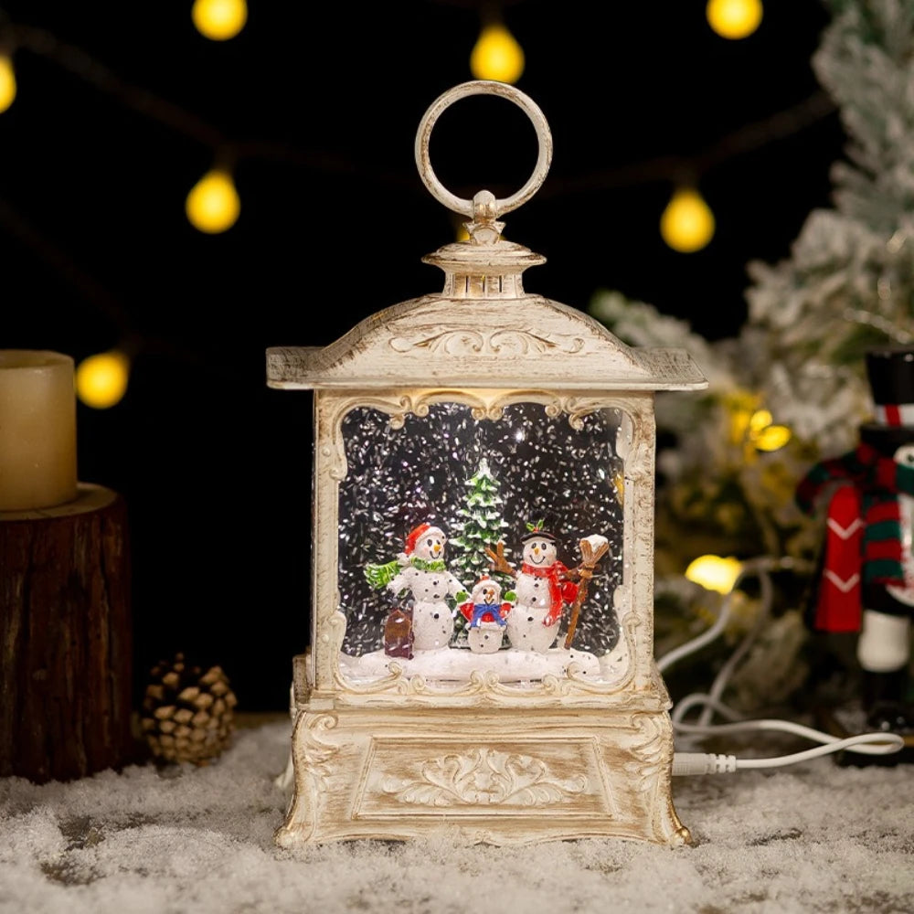 hristmas Crystal Ball Music Box with LED Lights – Holiday Decor
