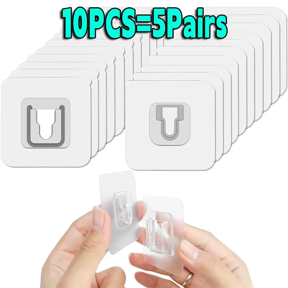 Transparent Double-Sided Adhesive Wall Hooks – Strong & Traceless