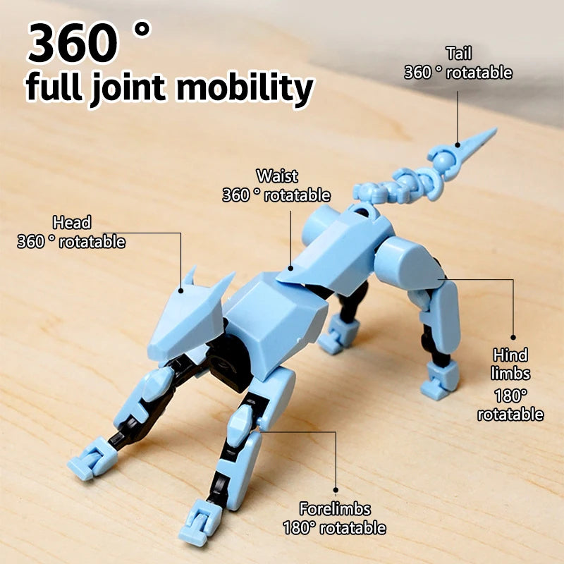 3D Printed Robot Dog Toy, 13-Joint Movable DIY Assembly Puzzle
