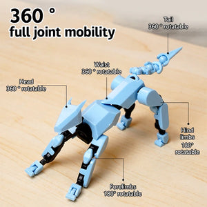 3D Printed Robot Dog Toy, 13-Joint Movable DIY Assembly Puzzle