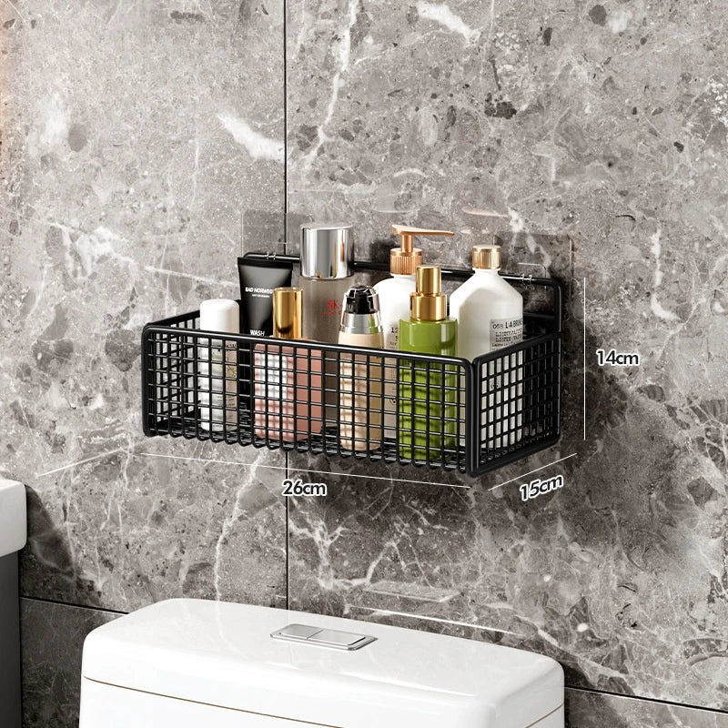 No-Drill Bathroom Organizer – Wall-Mounted Storage Shelf