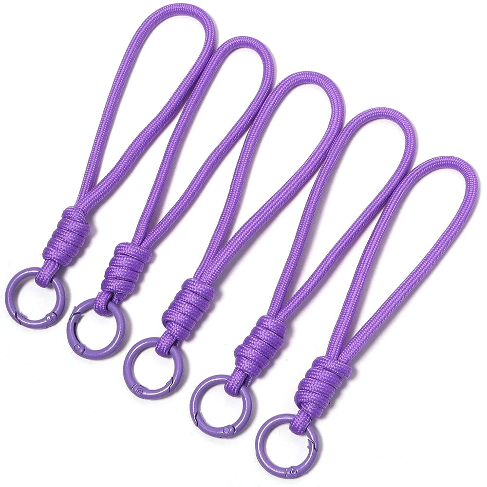 5Pcs Colorful Braided Keychain Lanyard – Anti-Lost Phone & Car Key Strap