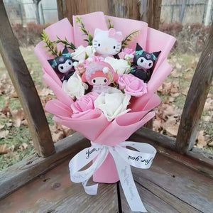 Hello Kitty Plush Bouquet – My Melody, Kuromi & Cinnamoroll Gift