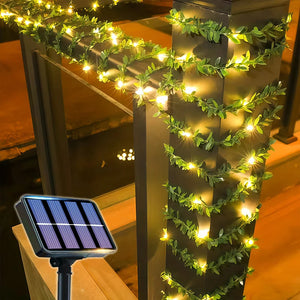 50/100 LED Solar Ivy String Lights, 8 Modes for Garden, Wedding & Christmas Decor
